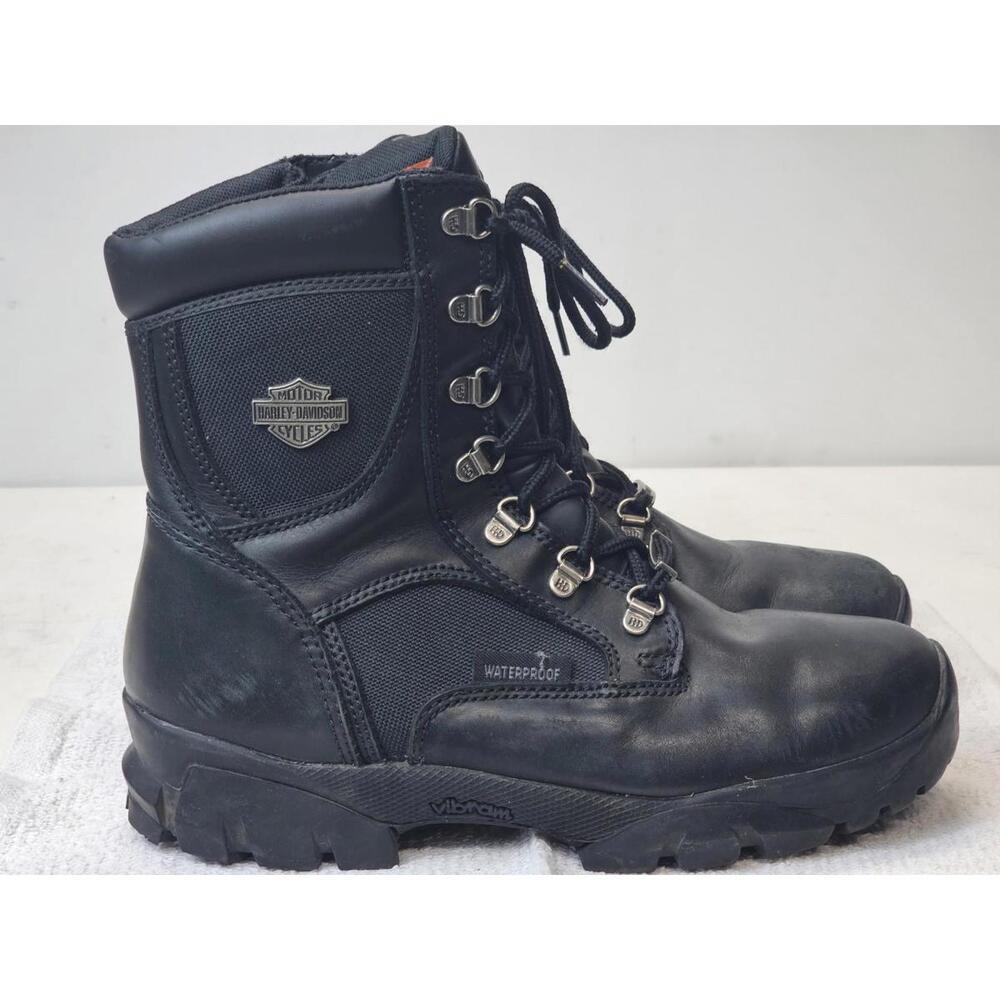 Harley Davidson Hennie Waterproof Black Motorcycle Boots D85222 Women's Size 9.5